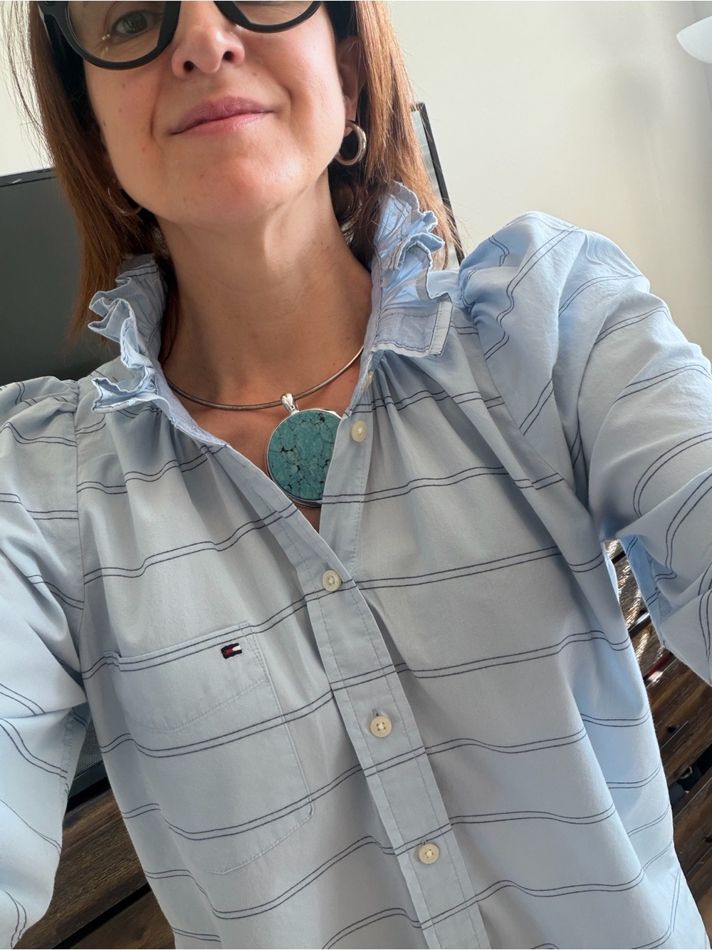 KMJ one of a kind Tommy Hilfiger  remodeled Blouse